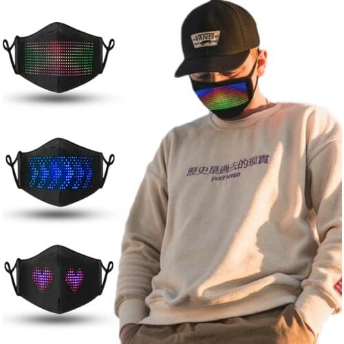 50pcs/lot LED Face-Changing Glowing Mask APP Control DIY Shining Mask For Festival DJ Party Decoration