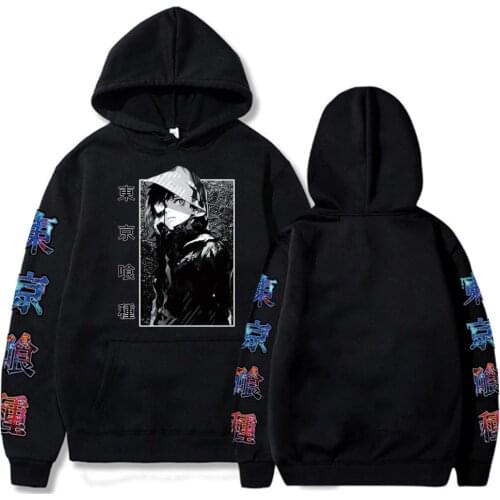 Men Women Halloween Tokyo Ghoul Kaneki Print Hoodie Loog Sleeve Sweatshirt Unisex Harajuku Anime Autumn Winter