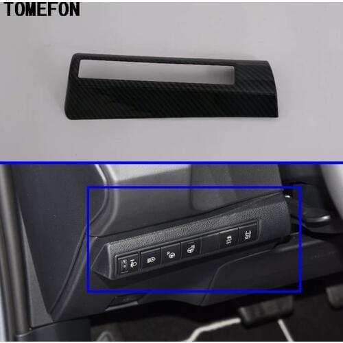 TOMEFON For Toyota Sedan Corolla E210 Prestige Altis 2019 2020 Front Head Light Lamp Switch Control Cover Trim ABS SS Carbon