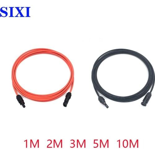 Solar Panel Connection Extension Cable 1~10 Meters With Double Mc 4p Connector PV Panel Cable Red And Black (1 Pair) Solar Wire