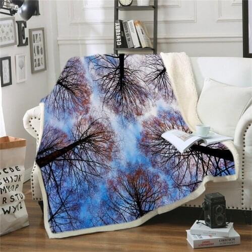 Adult Soft Sunshine Forest Secret Print Flannel Blanket Comfortable Breathable Material Suitable for Sofa Bedroom Bed