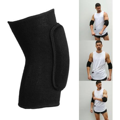 1pair Elastic Elbow Knee Support Gym Fitness Sports Knitted Sponge Knee Protectors Guard Brace Elbow-Pads Sport Safety Equipment