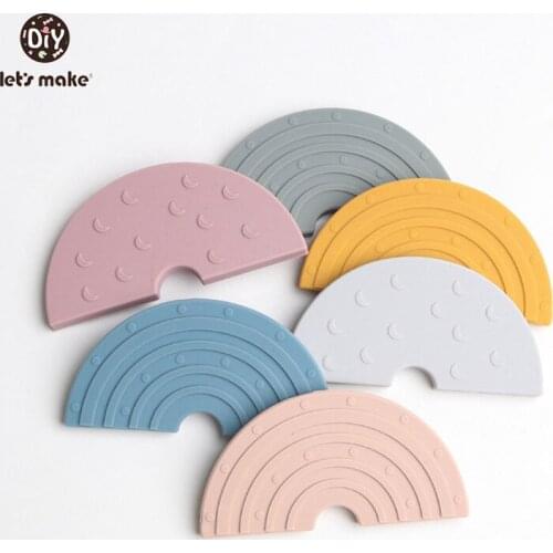Lets Make 1Pcs Baby Care Products Geometric Design Teether Food Grade Silicone Teething Toy For Newborns BPA Free Teether Gift