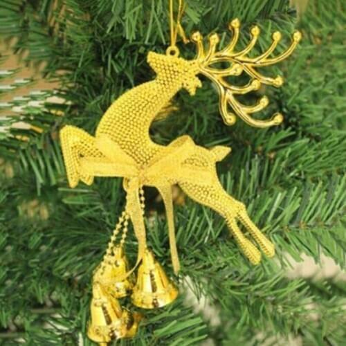 1pcs Christmas Tree Decoration Deer Chital Hanging Xmas Baubles Party Ornament Silver Gold Xmas Baubles Chital Christmas Tree