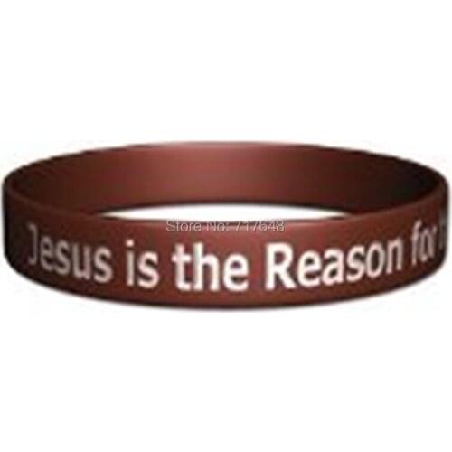 100pcs Jesus Is The Season For The Reson wristband silicone bracelets free shipping by epacket A