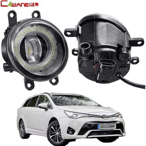 2 X Car Front Bumper Angel Eye Fog Light Assembly LED Fog Driving Lamp DRL 30W 12V For Toyota Avensis 2015 2016 2017 2018