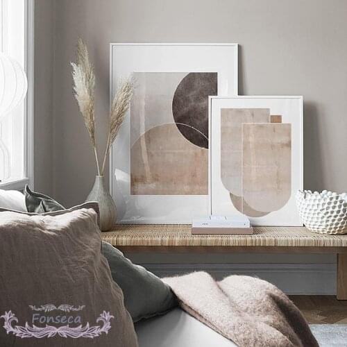 Abstract Soft Colors Geometric Canvas Painting Nordic Minimalist Posters and Prints Wall Art Pictures for Living Room Decor