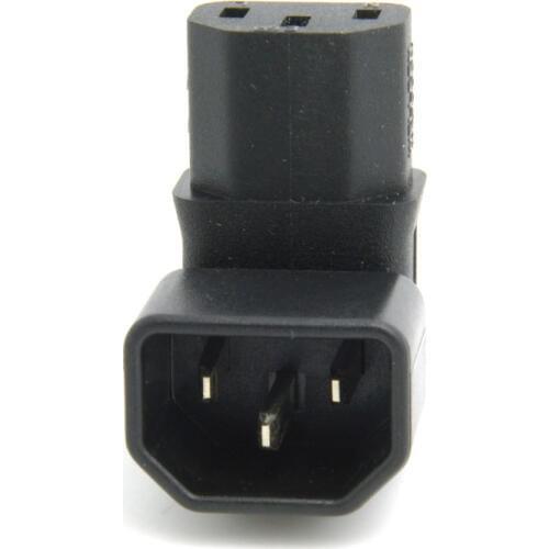 Power Extension Adapter To Down Male Female Right Angled 90 Degrdd Iec Cablecc Of C14 C13