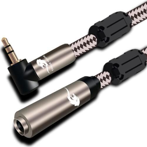 Audio Cable Stereo Mini Jack Male Angle 3.5mm to 6.35mm Female Conversion For Microphone Headphone Extension Cable OFC 1m 2m 3m