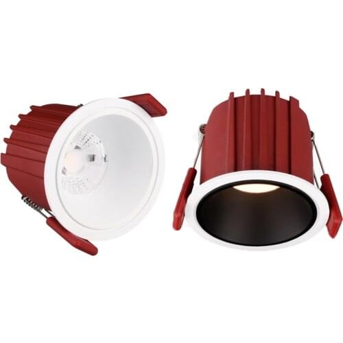 Frameless Anti Glare Lens COB Recessed Downlight dimmable 9W 12W Round LED Ceiling Spot Light 220/110VBedroom Picture Background