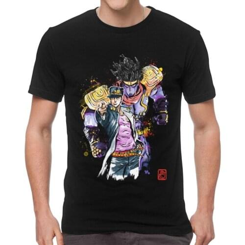 Male Jojo Bizarre Adventure T-Shirt Streetwear Jotaro Kujo Manga Tshirt Short Sleeve Unique T Shirts Cotton Tee Tops Gift Idea
