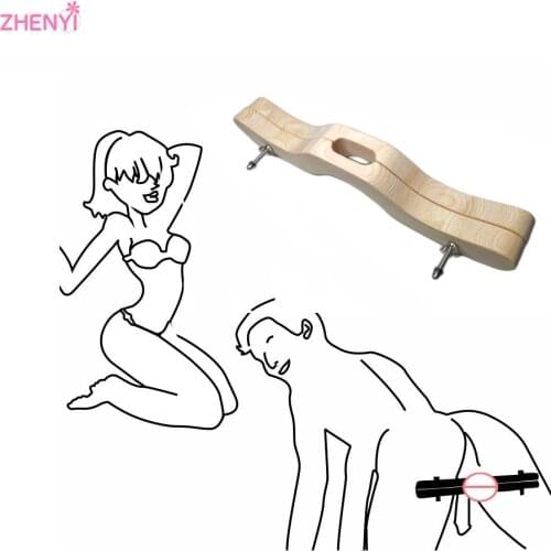 Hot!!Humbler CBT Cock&Ball Torture BDSM Ball Stretcher Scrotal Fixture Ball Smasher Crusher Sex Game Wood Delay Ejacutiom Male