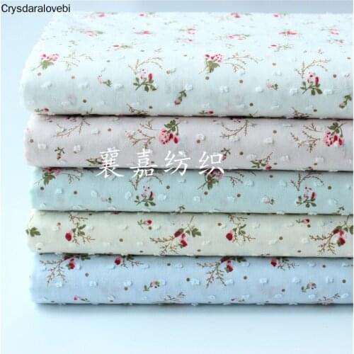 Cotton Fabric Cotton Dot Flower Printing Childrens Clothing Womens Blouse and Skirt Fabric Handmade DIY Fabric