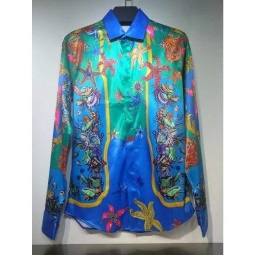 IK0449 Fashion Mens Shirts 2021 Runway Luxury famous Brand European Design party style Mens Clothing