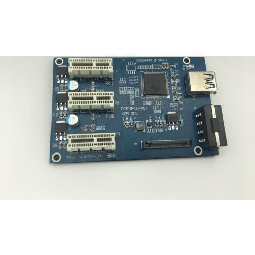 Mining Card PCI E 1 to 4 2 PCIe PCI Express 1X 1 to 3 Port 1X Switch Multiplier HUB Riser Card External Internal + USB 3.0 Cable
