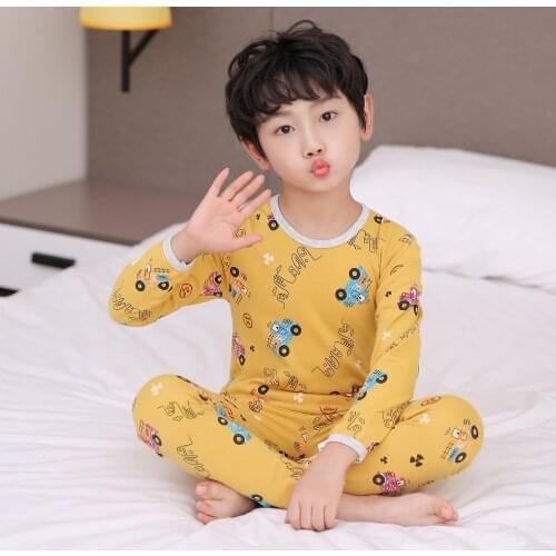 Autumn/winter Pure Cotton Childrens Underwear Suits Boys And Girls Long Sleeve Sets Kids Outfits Clothing Casual Baby Costume