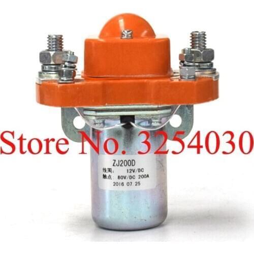 Modern Home Made Orange 12V 200A DC Contactor ZJ200D for Electric Tourist Coach or Sightseeing Car Electric Pallet Trucks
