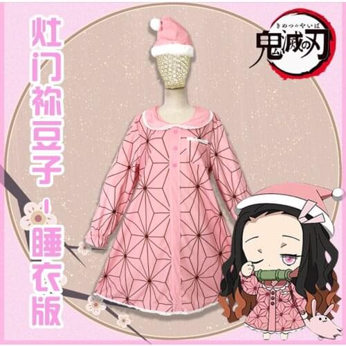 Kamado Nezuko Cosplay Costume Japan Anime Demon Slayer Kimetsu No Yaiba Cos Clothes for Women Christmas Pajamas Devils Blade