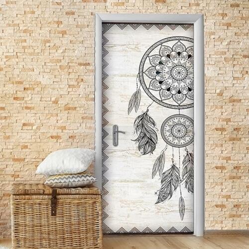 Creative 3D Door Sticker Dreamcatcher DIY Home Decor Decals Wallpaper Waterproof Mural For Bedroom Door Renovation
