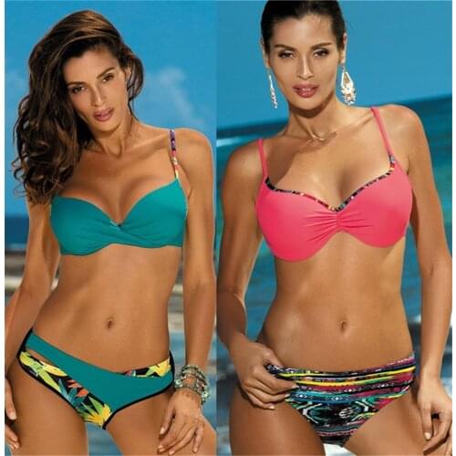 YICN New Bikini Swimwear Women Swimsuit 2020 High Waist Bikini Set Push Up Print Bathing Suit Women Summer Beach wear Biquini