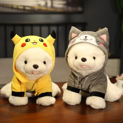 Kawaii Pomeranian Dog Plush Toy Girls Cute Hiromi Doll Soft Stuffed Simulation Pet Animals Birthday Valentines Day Gift For Kids