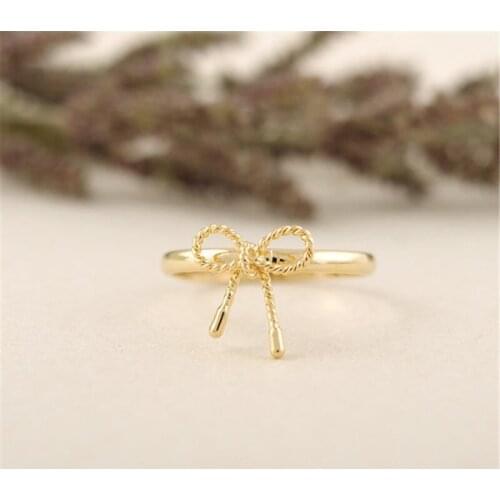 Fashionable Lovely Bowknot RingsThree Color Optional for Women
