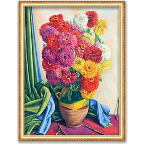 Flower DIY 11CT Embroidery Cross Stitch Kits Craft Needlework Set Printed Canvas Cotton Thread Home Decoration Hot Sell For Room