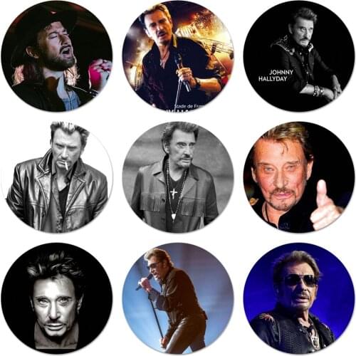 New Arrival Johnny Hallyday Badge Brooch Pin Accessories For Clothes Backpack Decoration gift 58mm