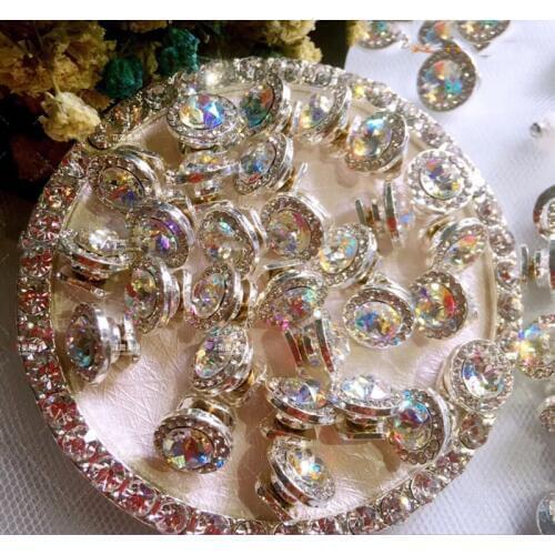 NEW Rotational 3D Nail Art Studs YL1-17 17 Styles SPINNER CHARMS AB/CRYSTA SPINNING NAIL ART GEM STONE CLUSTERS - PACK OF 1 pc