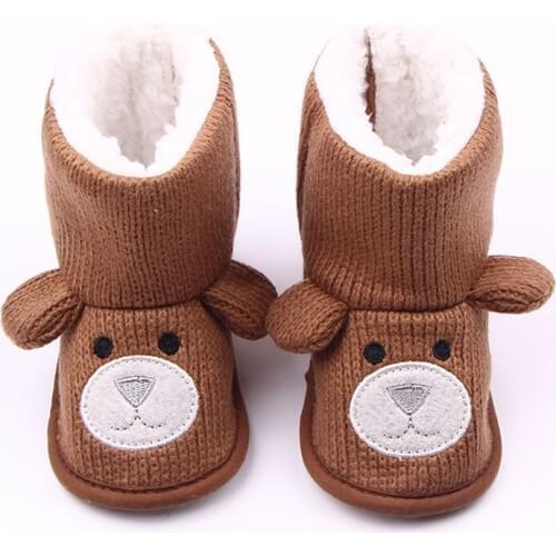 New Winter Baby boots Cute Deer Bear Animal girls Boys booties Super Keep Warm Infant Toddler First Walkers Snowfield Boot