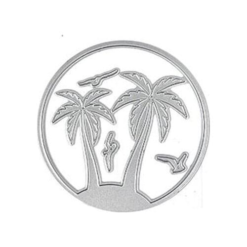 Palm Tree Loge Cover Cutting Dies Scrapbook Diary Decoration Stencil Embossing Template DIY Greeting Card Handmade Stamps Scrapb