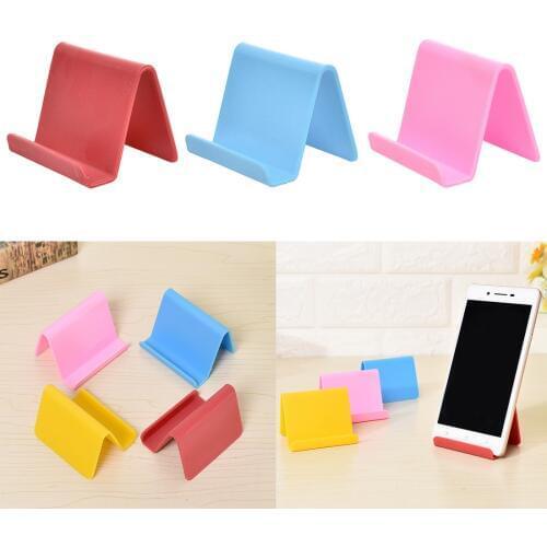 Plastic Phone Holder Fixed Holder Candy Color Kitchen Organizer Mini Portable Business Card Holder Mobile Phone Stand Household