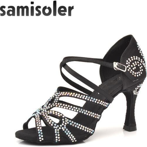 Samisoler dress shoes woman Latin Dance Shoes Women Satin Salsa Dancing Shoes For Woman Tango Jazz Ballroom dance shoes women