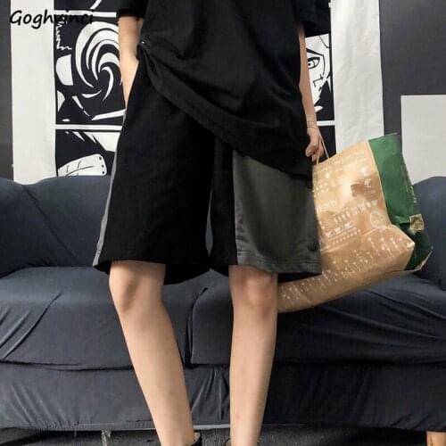 Shorts Women Asymmetrical Patchwork Design Buttons Loose Unisex Lady Student Workout High Street Trendy Trousers Harajuku Retro
