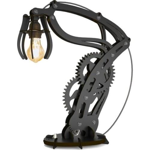 Modern New Woodact Larix Mechanical Wooden Movable Table lamp Black Desk lamp