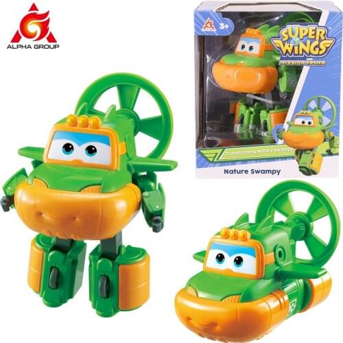 Super Wings 5'' Transforming Swampy Mira Jett Action Figures Robot Deformation Airplane Transformation Animation Kid Toys Gifts