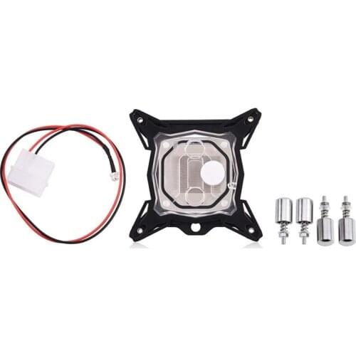 CPU Water Block,Universal 0.3mm Mini Computer CPU Cooling Water Block Liquid Cooling Systems, Cooler Kit Red Copper Base