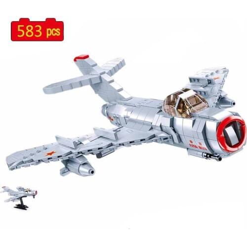 WW2 Military Series World War II Soviet MIG 15 Fighter DIY Model Soldier SWAT Building Blocks Bricks Toys Christmas Gifts