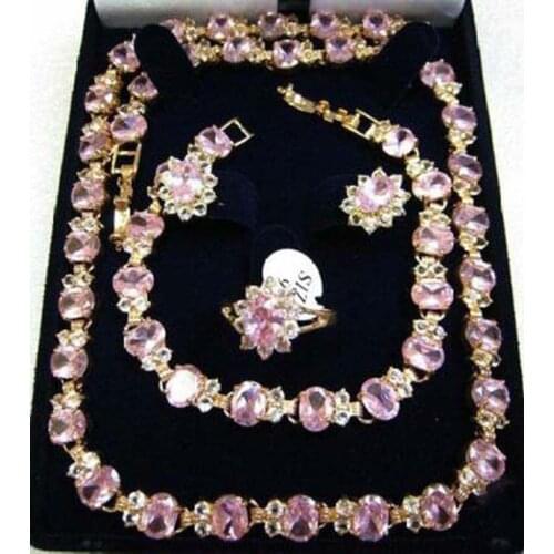 Zircon Necklace Bracelet Earrings Ring Women Jewelry Sets Gifts