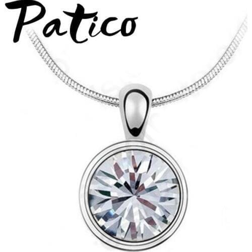 Top Selling Round Pendant Choker Necklace for Teenager Child Gift Shining 925 Sterling Silver Neck Jewelry