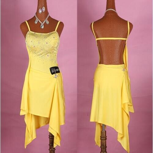 White Latin Dance Dress For Women Dress 2019 Yellow Dancewear ChaCha/Tango Dress Stage Wear Professional Latin Dress BL1893