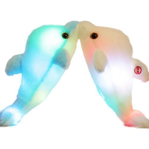 1pc 32cm Luminous Dolphin Plush Doll Cute Glowing LED Light Plush Animal Toys Colorful Doll Pillows Kids Birthday Gift