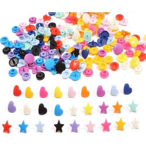 10/20sets KAM Brand Heart/Star Shaped T5 Plastic Snap Button Fastener Buttons Garment Accessories For Baby Clothes Clips Buttons