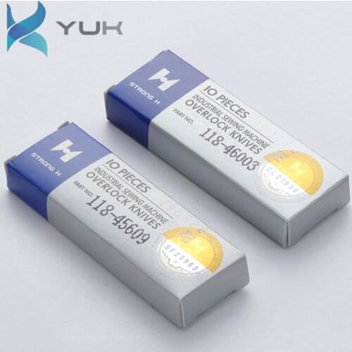 10PCS)STRONG H Brand 118-45609 118-46003 Upper Down Knife For JUKI 2414 2416 Overlock Industrial Sewing Machine Parts