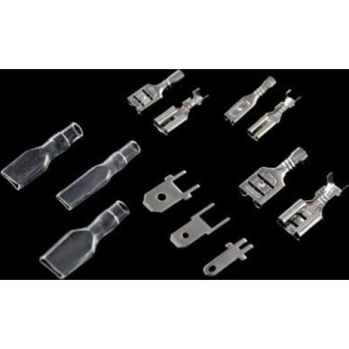 100pcs Female male Spade Connector 2.8 /4.8 /6.3 Crimp Terminal and Insulating Sleeves For Terminals 22-16AWG