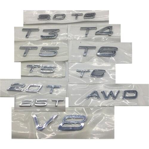 10x T3 T4 T5 T6 V40 V60 V8 S40 S90 V90 S60L S80L XC60 XC90 C30 AWD Car Plastic Chrome Rear Trunk Emblem Sticker Styling