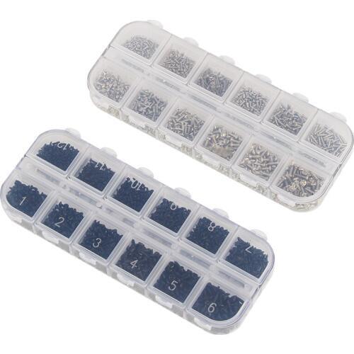 1200Pcs Assorted Micro Glasses Screws Round Head Self-tapping Electronic Small Wood Screws Kit M1 M1.2 M1.4 M1.7