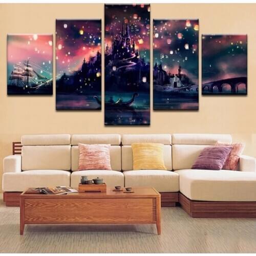 5 Panel Canvas Prints Magical Movie Poster for Living Room Wall Art