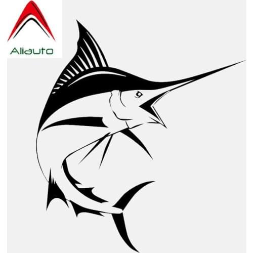 Aliauto Personality Car Sticker Sword Fish Fishing Auto Window Vinyl Accessories PVC Decal for VW Polo Honda Civic,16cm*14cm