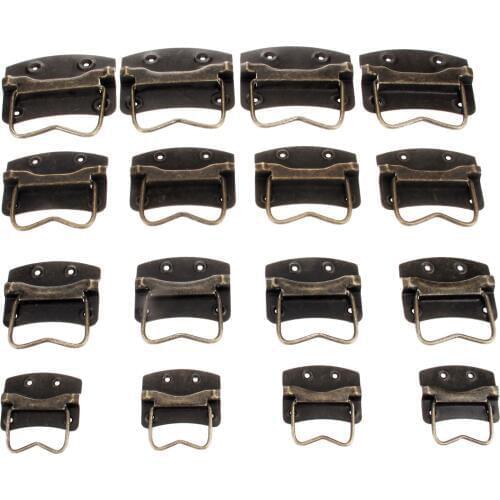 4Pcs Antique Furniture Cabinet Handles Wooden Case Knobs Tool Boxes Handles Kitchen Drawer Pull For Furniture Hardware Bronze